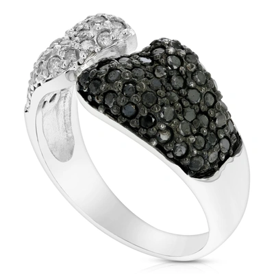 Vir Jewels 1.15 Cttw Black And White Diamond Ring .925 Sterling Silver With Rhodium