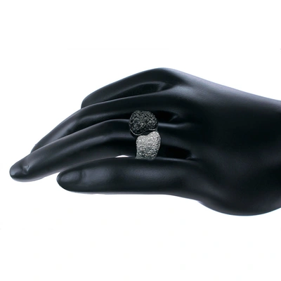 Vir Jewels 1.15 Cttw Black And White Diamond Ring .925 Sterling Silver With Rhodium