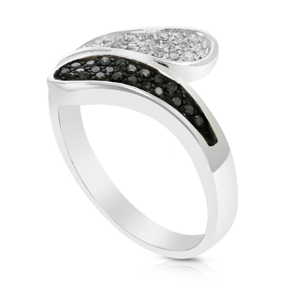 Vir Jewels 1/3 Cttw Black And White Diamond Ring .925 Sterling Silver With Rhodium In Silver