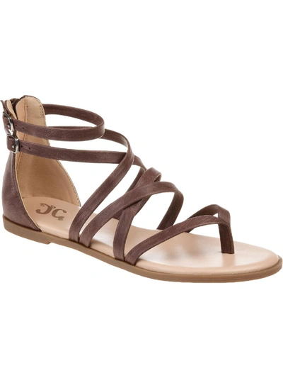 Shop Journee Collection Zailie Womens Faux Leather Thong Gladiator Sandals In Brown