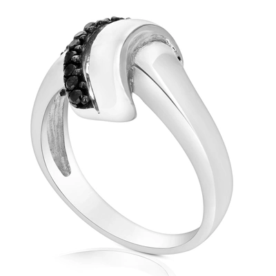 Vir Jewels 1/4 Cttw Black Diamond Ring .925 Sterling Silver With Rhodium Plating In Silver