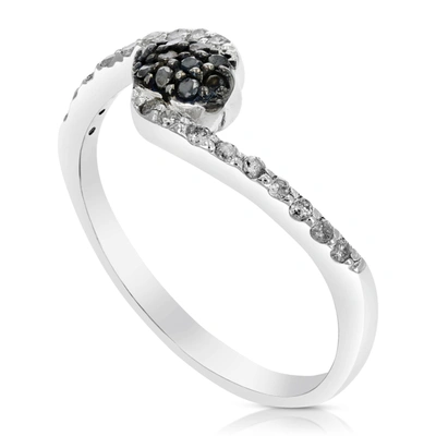 Vir Jewels 1/4 Cttw Black And White Diamond Composite Ring .925 Sterling Silver In Silver
