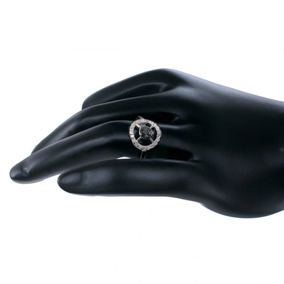 Vir Jewels 2/5 Cttw Black And White Diamond Circle Ring .925 Sterling Silver Rhodium In Silver