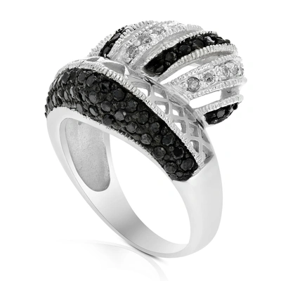Vir Jewels 1.10 Cttw Black And White Diamond Ring .925 Sterling Silver With Rhodium
