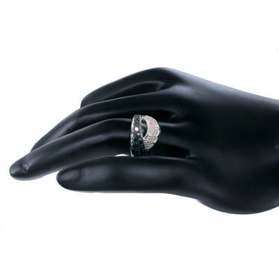 Vir Jewels 1 Cttw Black And White Diamond Ring .925 Sterling Silver With Rhodium