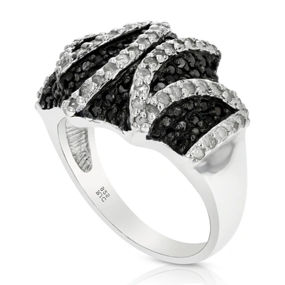 Vir Jewels 1.15 Cttw Black And White Diamond Ring .925 Sterling Silver With Rhodium