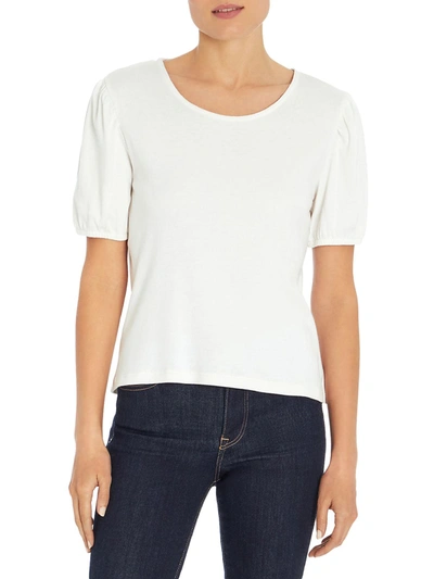 Shop Three Dots Womens Puff Sleeve Boatneck T-shirt In White