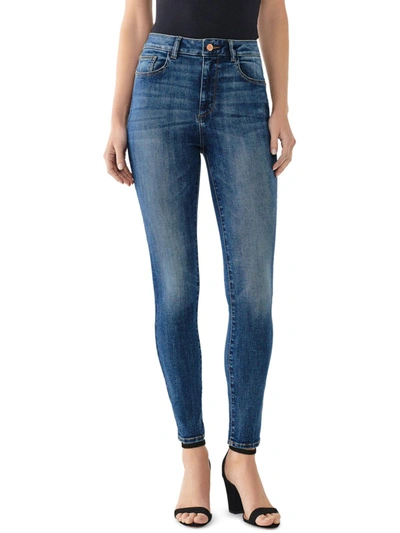 Shop Dl1961 Farrow Womens High Rise Skinny Ankle Jeans In Blue