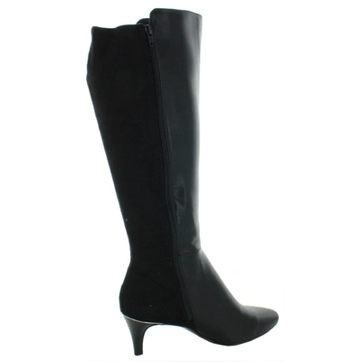 Shop Alfani Hakuu Womens Faux Leather Pointed Toe Knee-high Boots In Multi