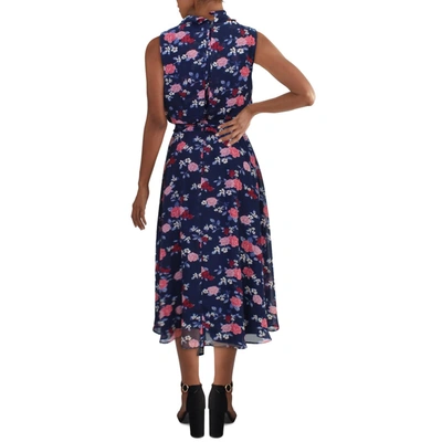 Shop Harper Rose Womens Floral Sleeveless Midi Dress In Blue