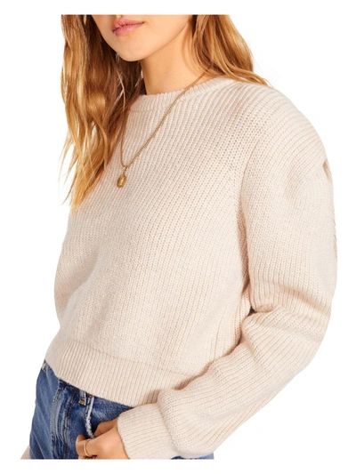 Shop Bb Dakota By Steve Madden Future Nostalgia Womens Cropped Puff Sleeve Pullover Sweater In Beige