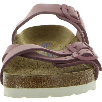 Shop Birkenstock Franca Womens Leather Footbed Flatform Sandals In Purple
