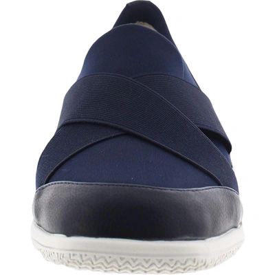 Shop Trotters Urbana Womens Patent Leather Comfort Slip-on Sneakers In Blue