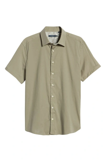 Shop Stone Rose Stretch Short Sleeve Button-up Shirt In Stl Gry