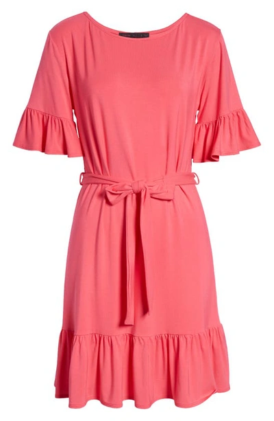 Shop Fraiche By J Ruffle Sleeve Dress In Coral