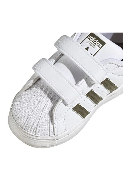 Shop Adidas Originals Superstar Sneaker In White/ Olive Strata/ White