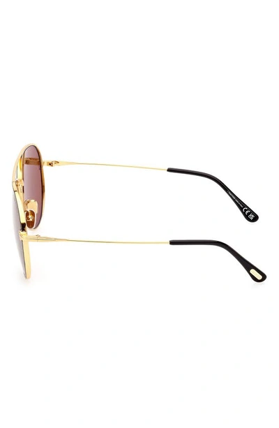 Shop Tom Ford Dashel 62mm Polarized Aviator Sunglasses In Yellow Gold/ Brown