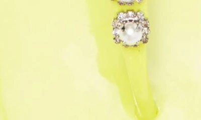 Shop Stuart Weitzman Crystal Embellished Jelly Sandal In Neon Yellow