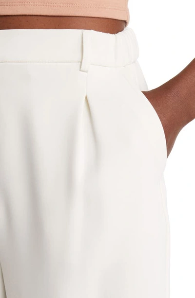 Open Edit High Waist Pleat Front Shorts In Ivory