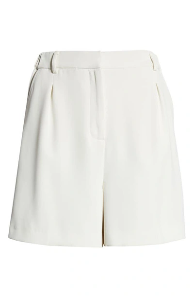 Open Edit High Waist Pleat Front Shorts In Ivory