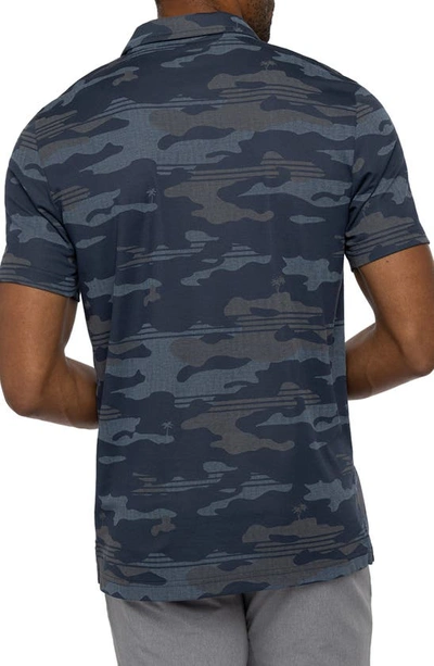 Shop Travismathew Beachside Stealth Camo Polo In Blue Nights