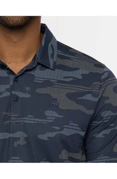 Shop Travismathew Beachside Stealth Camo Polo In Blue Nights