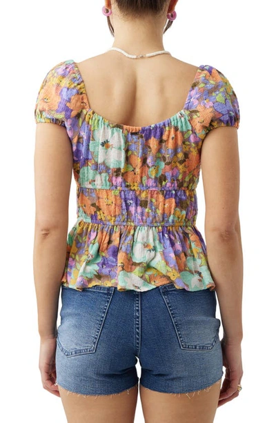 Shop O'neill Raja Floral Peplum Top In Multi Colored