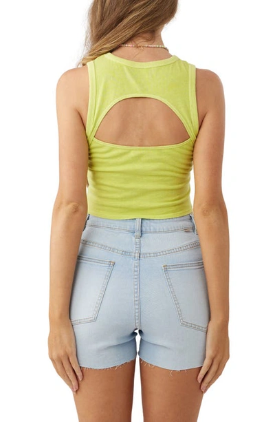 Shop O'neill Checked Out Cutout Back Tank In Wild Lime