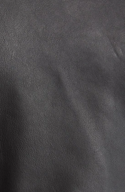 Schott Long Leather Moto Jacket In Black