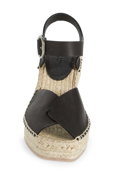 Shop Rag & Bone Santiago Espadrille Peep Toe Platform Wedge Sandal In Blk Leather