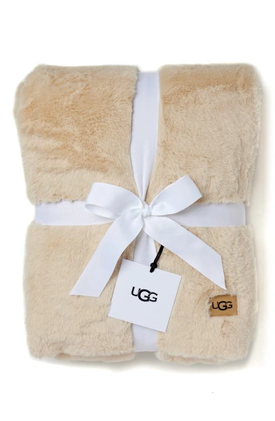 Shop Ugg Lanai Fleece Throw Blanket In Light Sand