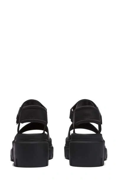 Shop Timberland Everleigh Platform Sandal In Black Full Grain