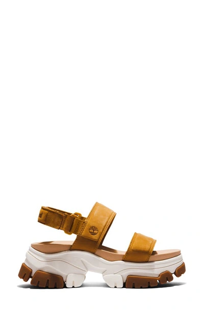 Timberland Adley Way Platform Sandal In Wheat Nubuck