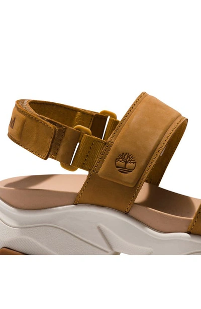 Timberland Adley Way Platform Sandal In Wheat Nubuck