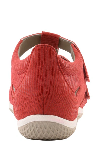Shop David Tate Shala Strappy Sport Sandal In Red Lizard Print Leather