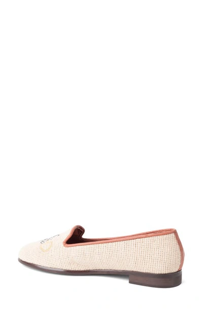 Shop Bypaige Needlepoint Bee Flat In Tan