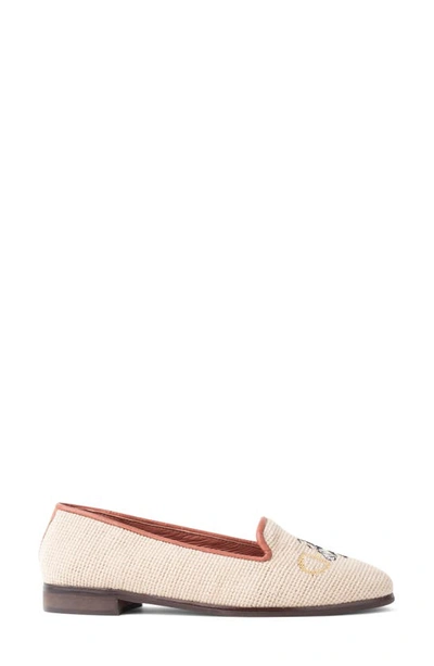 Bypaige Needlepoint Bee Flat In Tan