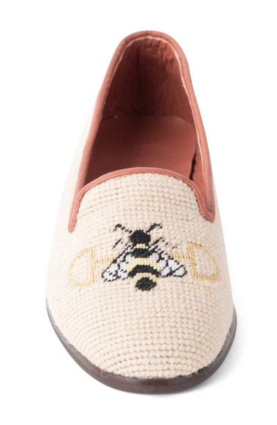 Shop Bypaige Needlepoint Bee Flat In Tan