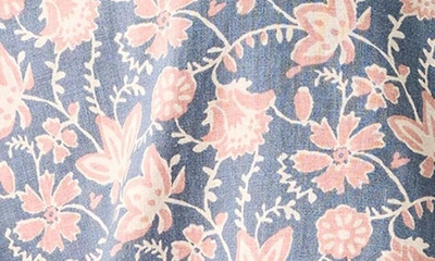 Shop Faherty Breeze Floral Short Sleeve Hemp & Lyocell Button-down Shirt In Faded Floral Batik