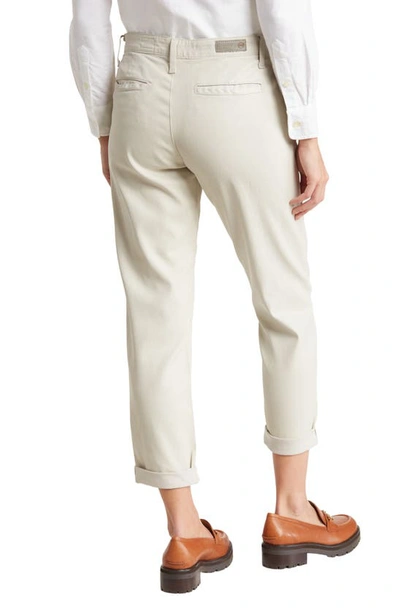 Shop Ag Caden Crop Twill Trousers In Leatherette Pale Smoke