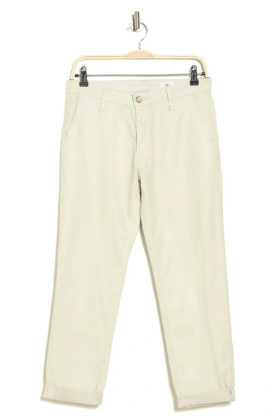 Shop Ag Caden Crop Twill Trousers In Leatherette Pale Smoke