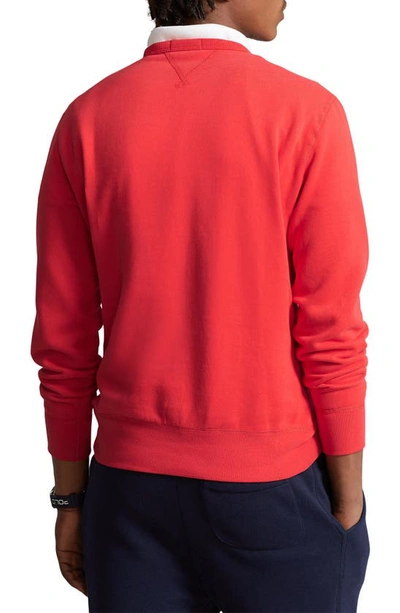 Shop Polo Ralph Lauren Fleece Crewneck Sweatshirt In Red Reef