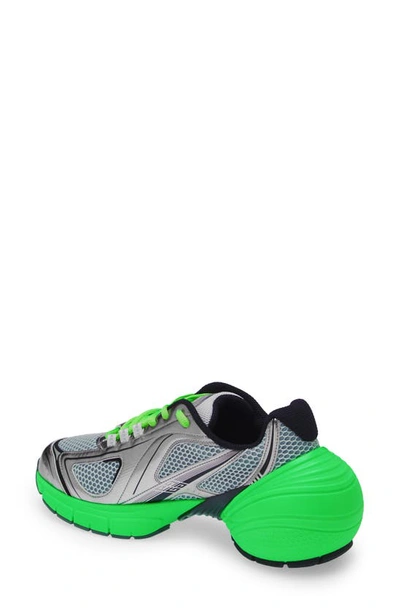 Shop Givenchy Tk-mx Mesh Running Shoe In Green/ Silvery