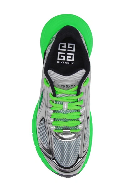 Shop Givenchy Tk-mx Mesh Running Shoe In Green/ Silvery