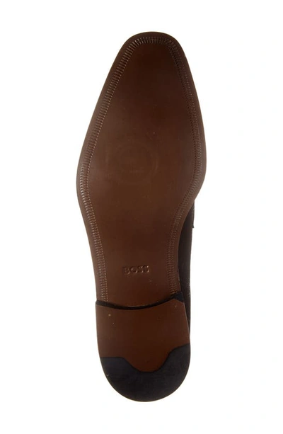 Shop Hugo Boss Lisbon Bit Loafer In Dark Brown