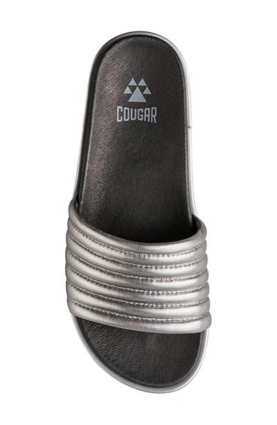 Shop Cougar Naomi Slide Sandal In Metallic Silver