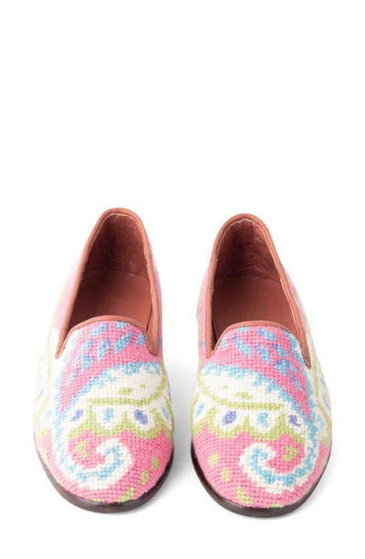Bypaige Needlepoint Paisley Loafer In Pink