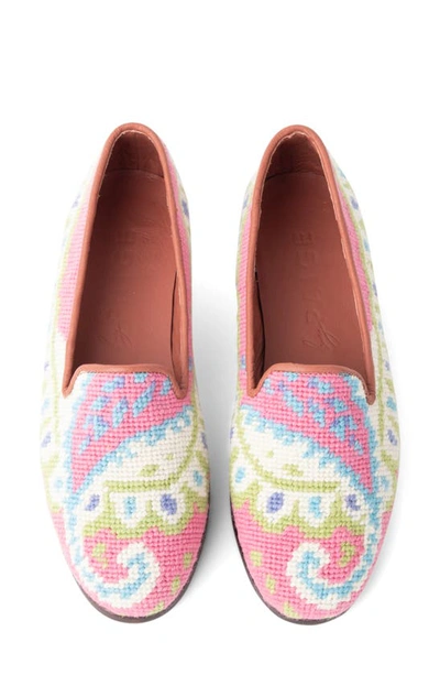 Bypaige Needlepoint Paisley Loafer In Pink