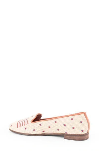 Bypaige Needlepoint American Flag Loafer In Tan