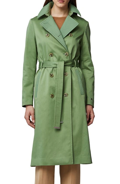 Shop Soia & Kyo Water Repellent Cotton Blend Trench Coat In Moss